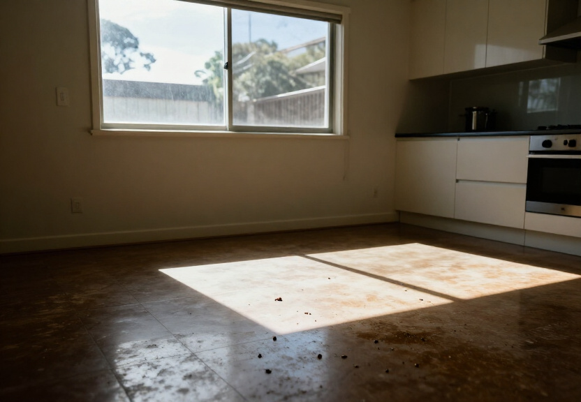 Rodent droppings and damage in a Wolli Creek kitchen before treatment